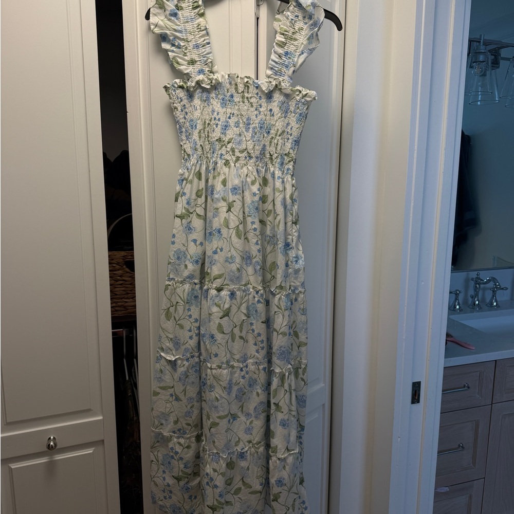 Blue Green Floral Hillhouse Nap Dress